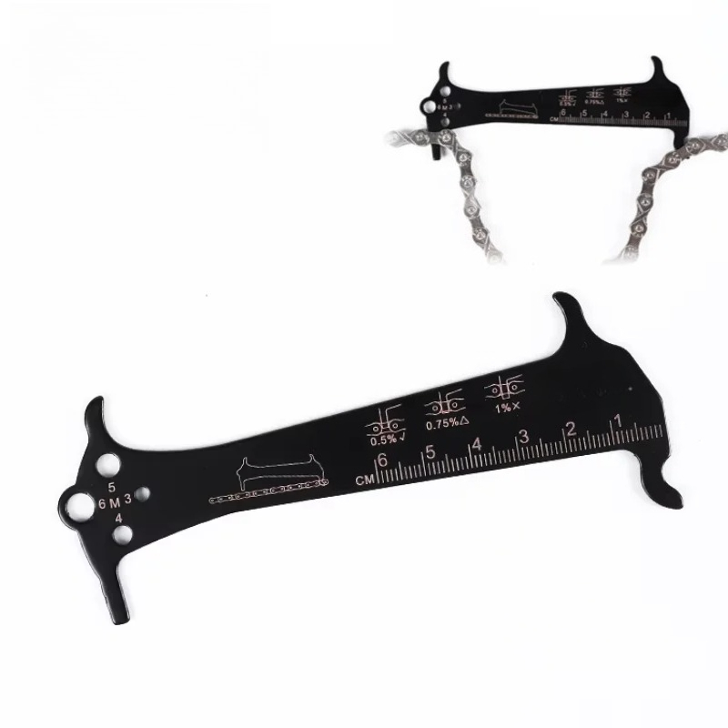 Chain Breaker - Fietskettingcontrole Slijtage-indicator Liniaal Reparatiegereedschap Aluminium fietskettingmeter