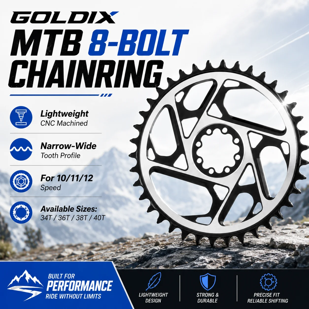 GOLDIX 3mm Offset 8 Bolt MTB K - Chain Sprocket Set recensie en prijs